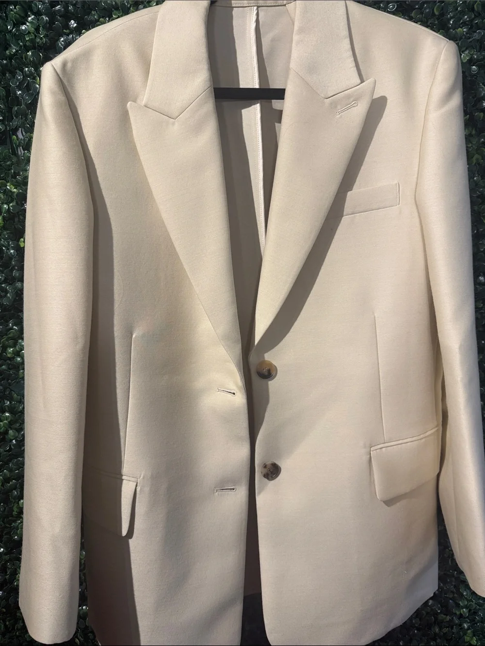 The Frankie Shop Cream Single-Breasted Blazer